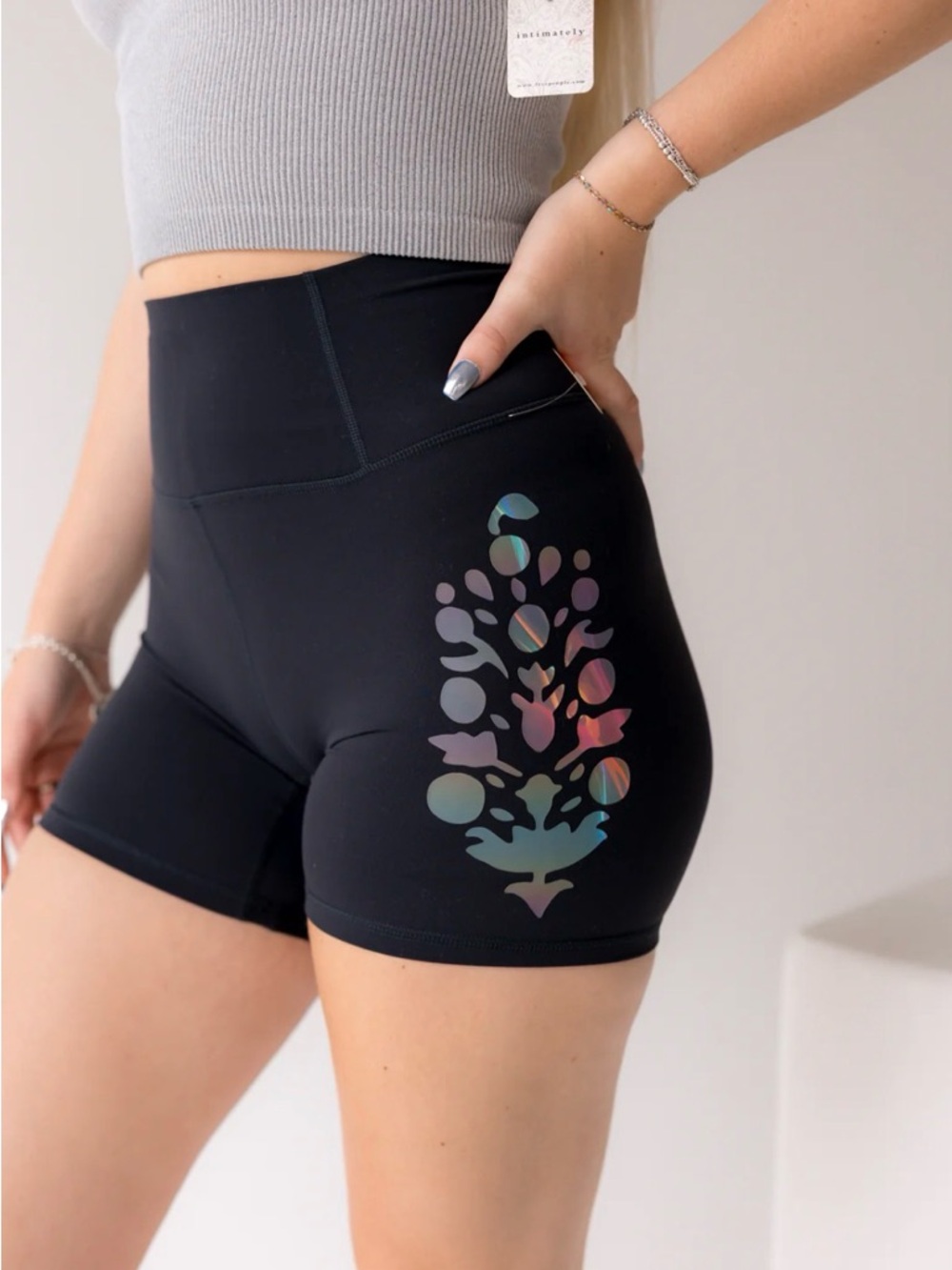 NWT FP Movement by Free People Never Better Logo Bike Shorts